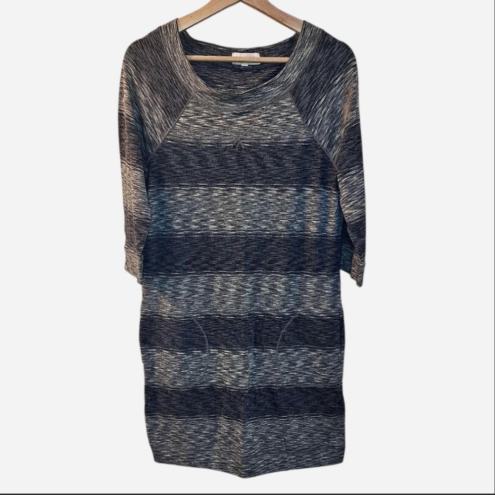 Max Studio Black and Gray Striped Sweater